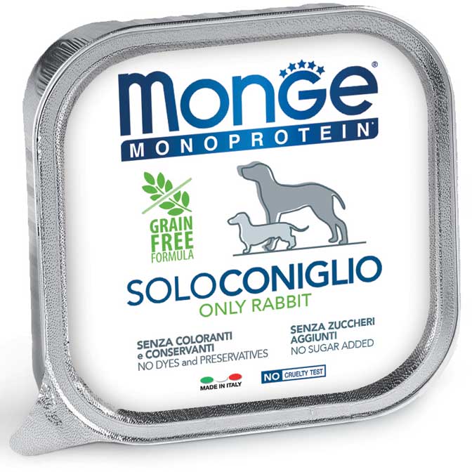 Monge Monoprotein Patè Solo Coniglio 150gr Monge Monoprotein Patè Solo Coniglio 150gr